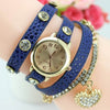 Luxury Heart Pendant Bracelet Wristwatch