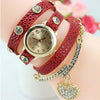 Luxury Heart Pendant Bracelet Wristwatch