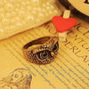 Sweet Bird Owl Carve Feather Ring