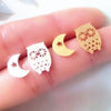 Simple Cute Crescent Moon and Owl Earring