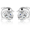 Dolphin Crystal Rhinestone Zircon Studs Earrings