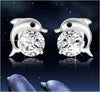 Dolphin Crystal Rhinestone Zircon Studs Earrings