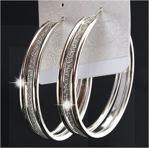 Charm Frosted Big Hoop Earrings